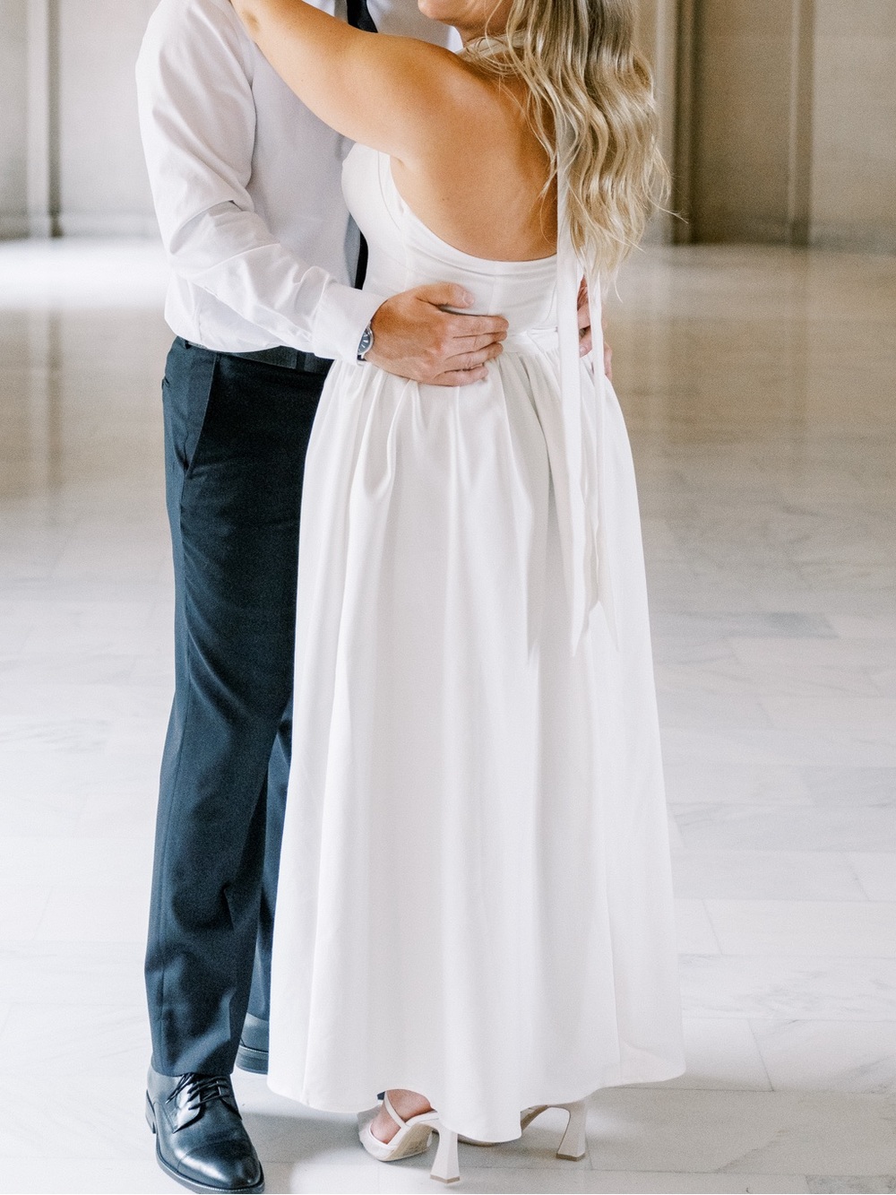 Showpo Ivory Halter Midi Dress with Side Slit - Picture 4 of 4